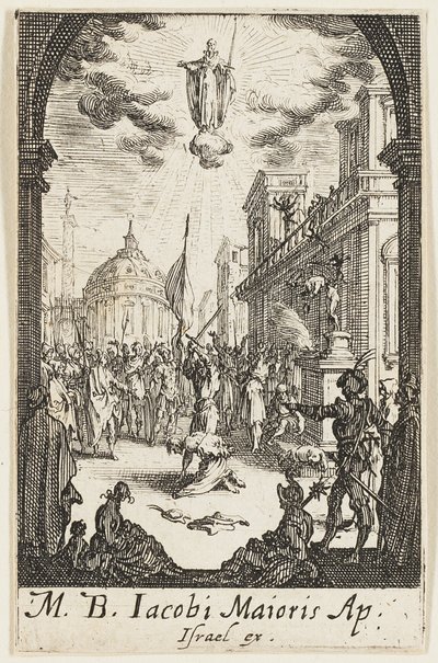 Martyrium des Heiligen Johannes, der Ältere, Platte vier aus Die Martyrien der Apostel von Jacques Callot