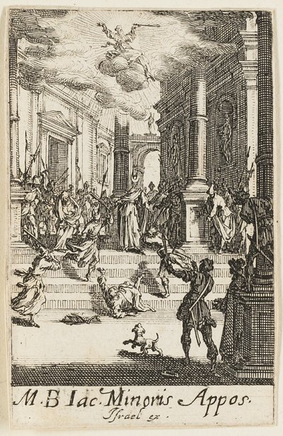 Martyrium des Heiligen Johannes, der Jüngere, Tafel sieben aus Die Martyrien der Apostel von Jacques Callot