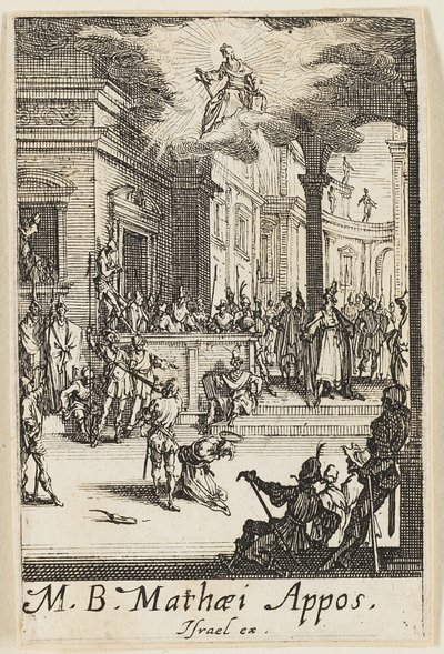 Martyrium des Heiligen Matthäus, Platte dreizehn aus Die Martyrien der Apostel von Jacques Callot