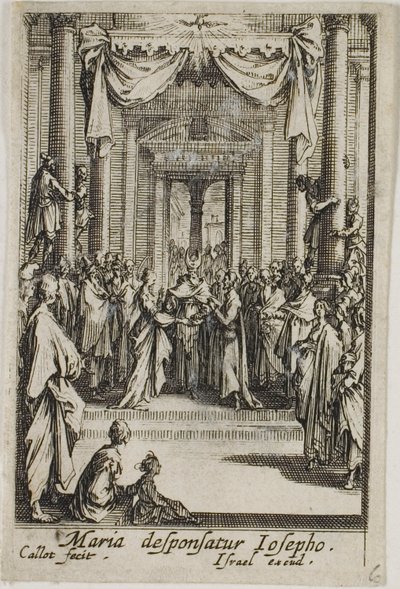 Maria heiratet Joseph, aus dem Leben der Jungfrau von Jacques Callot