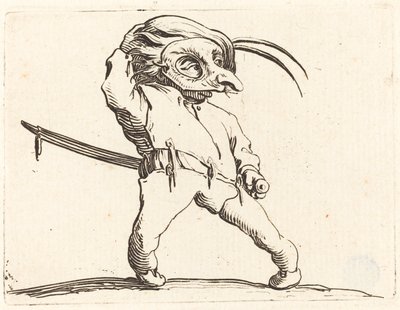 Maskierter Mann mit verdrehten Füßen von Jacques Callot