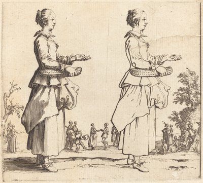 Bäuerin mit Korb, im Profil, nach rechts gewandt von Jacques Callot
