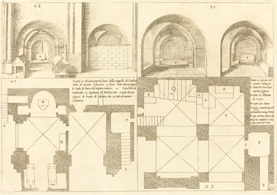 Plan und Aufriss der Kapelle von Godefroy de Bouillon von Jacques Callot