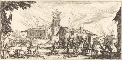 Verwüstung und Brand eines Dorfes von Jacques Callot