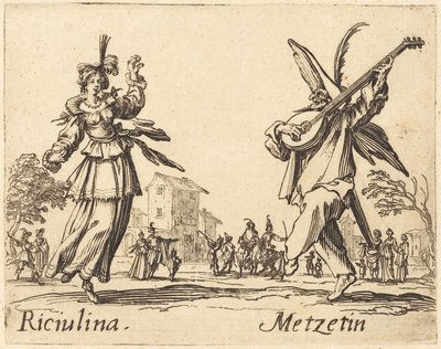 Riciulina und Metzetin, ca. 1622 von Jacques Callot