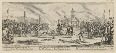 Scheiterhaufen, Blatt 13 der Folge "Grauen des Krieges" von Jacques Callot