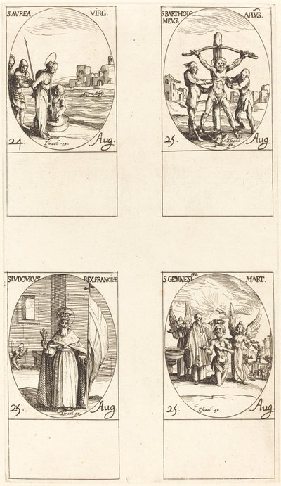 St. Aurea, St. Bartholomäus, St. Louis, St. Genesius von Jacques Callot