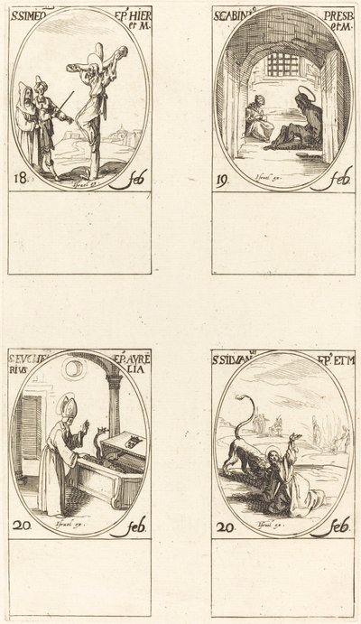 St. Simeon; St. Gabinius; St. Eucharius; St. Silvanus von Jacques Callot