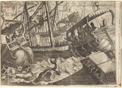 Sturm vor der Küste von Barcelona [recto] von Jacques Callot