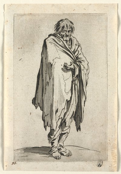 Die Bettler: Bettler ohne Hut oder Schuhe, ca. 1623 von Jacques Callot
