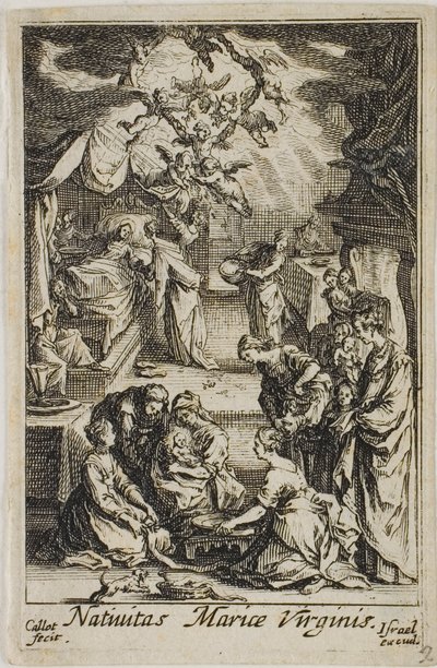 Die Geburt der Jungfrau Maria, aus Das Leben der Jungfrau von Jacques Callot