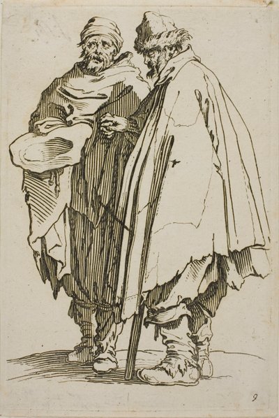 Der Blinde und sein Begleiter, Platte neun aus Die Bettler von Jacques Callot