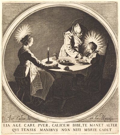 Die Heilige Familie am Tisch von Jacques Callot