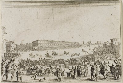 Das Pferderennen im Pitti-Palast in Florenz, aus Die Launen von Jacques Callot