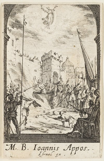 Das Martyrium des Heiligen Johannes des Evangelisten, Tafel fünf aus Die Martyrien der Apostel von Jacques Callot