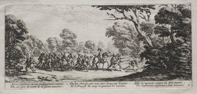 Die Leiden des Krieges: Verhaftung von Übeltätern von Jacques Callot