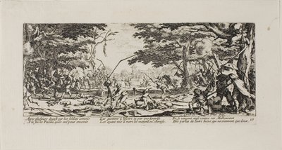 Die Bauern rächen sich, Platte siebzehn aus Die Elenden des Krieges von Jacques Callot