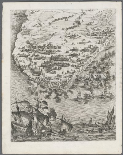 Die Belagerung von La Rochelle: Platte 10 von Jacques Callot