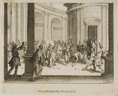 Die Steinigung Jesu, aus dem Neuen Testament von Jacques Callot
