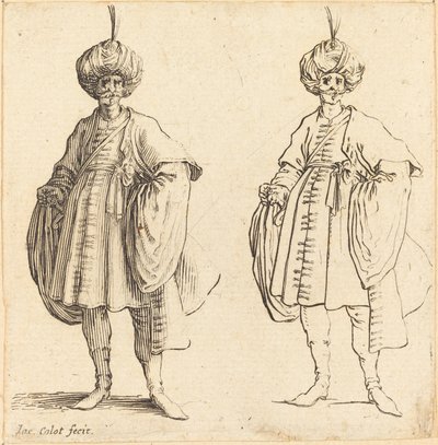 Zwei Türken in Turbanen mit Feder von Jacques Callot