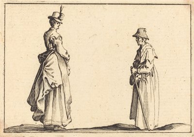 Zwei Frauen im Profil, ca. 1617 von Jacques Callot