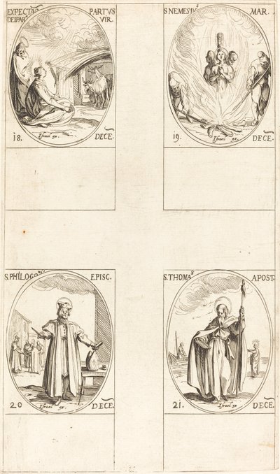 Warten auf die Geburt der Jungfrau; St. Nemesius; St. Philogonius; St. Thomas von Jacques Callot