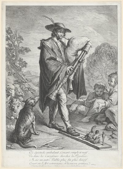 Der Dudelsackspieler von Jacques Dumont Le Romain, finished by Jean Daullé