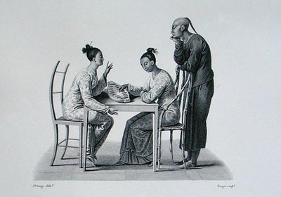 Chinesen spielen Tchonka in Coupang, Timor, aus 