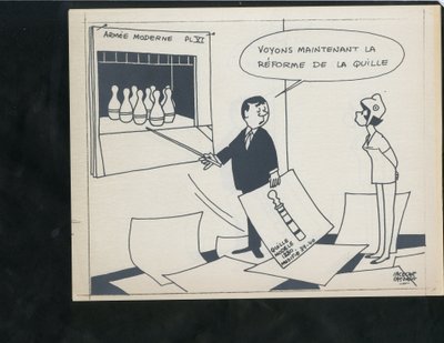 Le Figaro, Satirisch in N & B von Jacques Faizant
