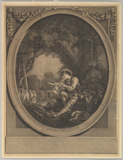 Die Abreise des Boten, 18. Jahrhundert von Jacques Firmin Beauvarlet