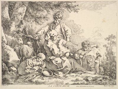 Dudelsack, Mitte bis Ende 18. Jahrhundert von Jacques Gabriel Huquier