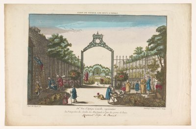 Blick auf den Jardin des Marchands in Paris von Jacques Gabriel Huquier