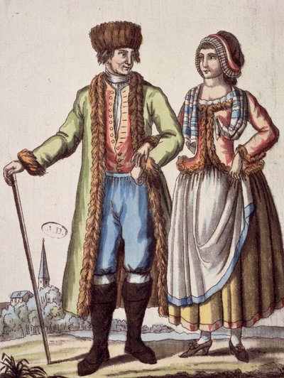 Paar aus Prag, Gravur von Jacques Grasset de Saint-Sauveur von Jacques Grasset de Saint Sauveur