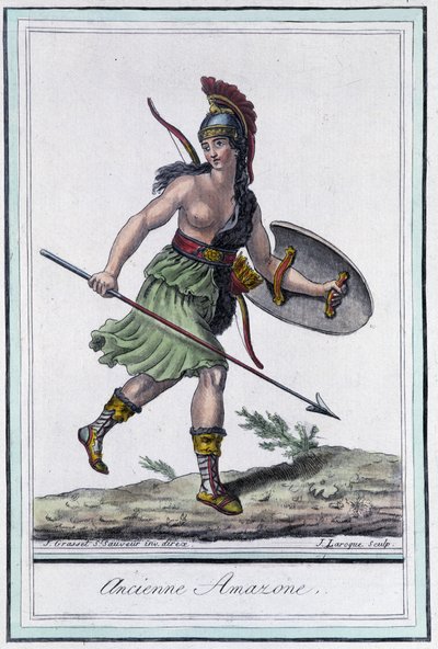 Alte Amazone (in „Enzyklopädie der Reisen“ von Grasset St Sauveur, herausgegeben 1796) von Jacques Grasset de Saint Sauveur