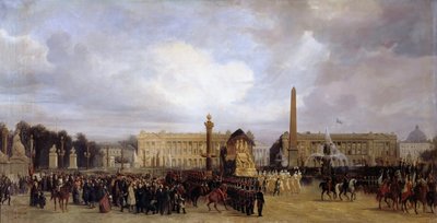 Der Trauerzug von Napoleon I. passiert den Place de la Concorde von Jacques Guiaud