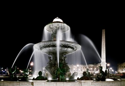 Ansicht des Brunnens von Jacques Ignace Hittorff und des Obelisken auf der Place de la Concorde in Paris von Jacques Ignace Hittorff