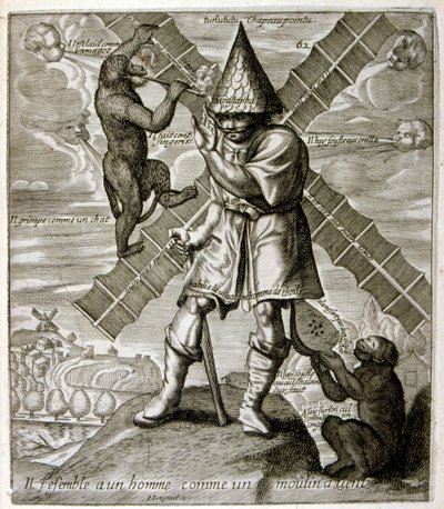 17. Jahrhundert gravierte Illustration aus einer Sammlung von Sprichwörtern. Paris 1657-1663. Von Jacques Lagniet (1620-1675). Französischer Graveur. Von ihm viele sozialkritische Gravuren und Spottbilder wie seine manchmal grotesken und fantastischen Illu von Jacques Lagniet