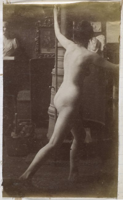 Studie eines weiblichen Aktmodells, von hinten gesehen, im Atelier von Jacques de Lalaing von Jacques Lalaing (attributed to)