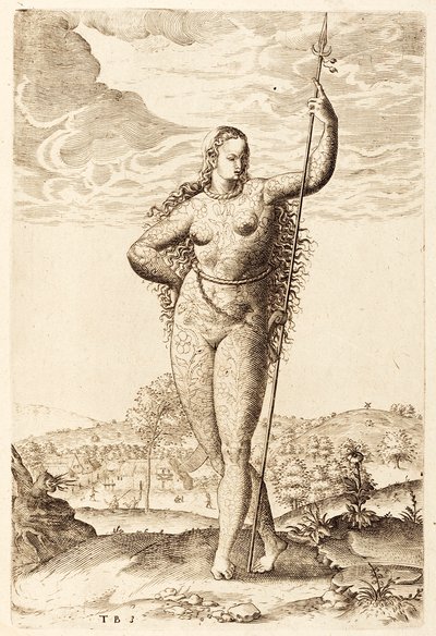Eine junge piktische Frau, um 1585 von Jacques Le Moyne