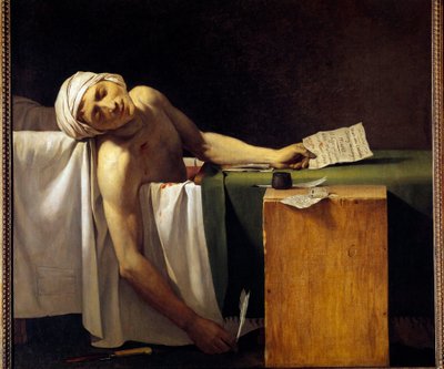 Jean Paul Marat (1743-1793) ermordet in seiner Badewanne am 13. Juli 1793 von Jacques Louis David