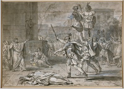 Horaz, siegreich, kehrt nach Rom zurück von Jacques Louis David