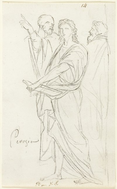 Skizze von drei klassischen Figuren von Jacques Louis David