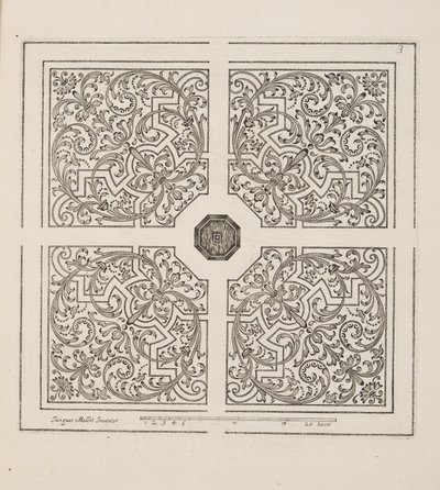 Entwurf für Parterre, aus Theatre des Plans et Jardinages, veröffentlicht 1652 von Jacques Mollet