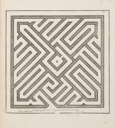 Entwurf für Parterre, aus Theatre des Plans et Jardinages, veröffentlicht 1652 von Jacques Mollet