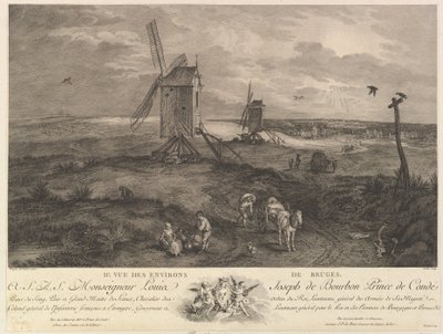 Zweite Ansicht der Umgebung von Brügge (IIe. Vue des environs de Bruges) von Jacques Philippe Le Bas