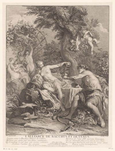 Bund zwischen Bacchus und Venus von Jacques Philippe Le Bas