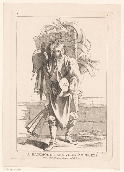 Verkäufer von Blasebälgen (Straßenverkäufer von Paris) von Jacques Philippe Le Bas