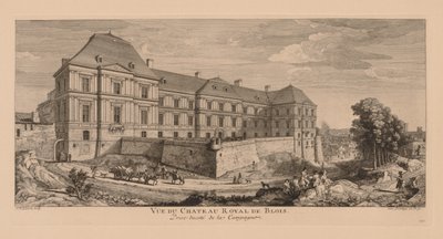 Ansicht des königlichen Schlosses von Blois, vom Land aus gesehen von Jacques Rigaud