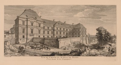 Ansicht des königlichen Schlosses von Blois, vom Land aus gesehen von Jacques Rigaud