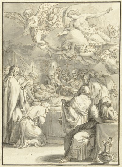 Das Sterbebett von Maria (Szenen aus dem Leben von Maria) von Jacques Stella
